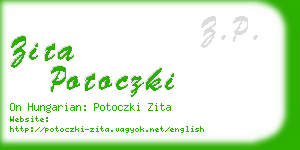 zita potoczki business card